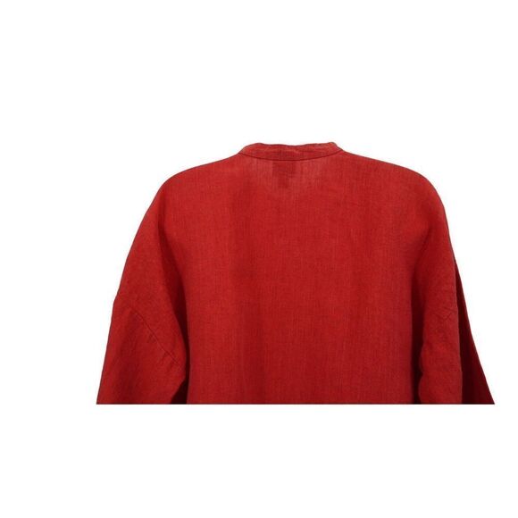 Eileen Fisher Top Women's Petite Large Irish Linen Button Down Long Sleeve Shirt - Picture 6 of 10
